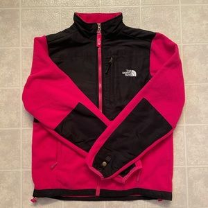 Hot pink and black north face jacket size medium